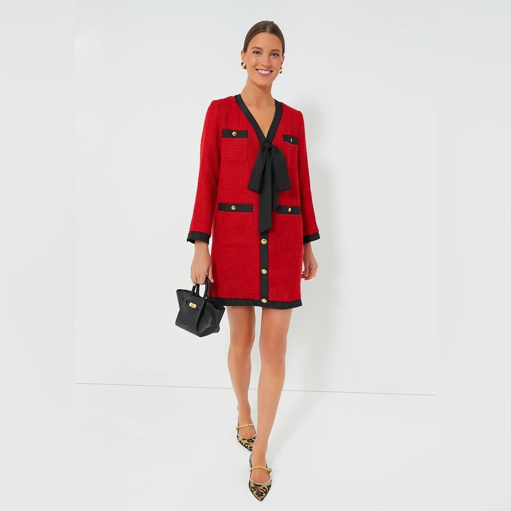 Red Coco Tweed Bow Dress by Pomander Place (Store Opening gift with purchase!)